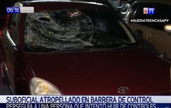 Atropellan a suboficial en pleno control policial