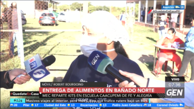 HOY / Entrega de 230 kits de alimentos en el Colegio Alvarín Romero de Asunción