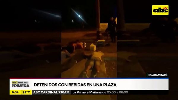 Detenidos con bebidas en una plaza - ABC Noticias - ABC Color