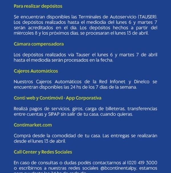 Según disposición del BCP, casa matriz y sucursales del Banco Continental, cerradas desde este lunes