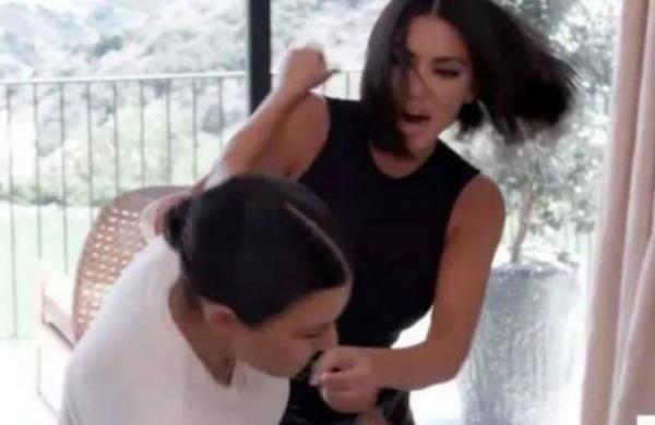 Sale a la luz video de la violenta pelea entre Kourtney y Kim Kardashian - C9N