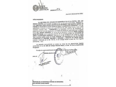 Jueza comunica los desafueros