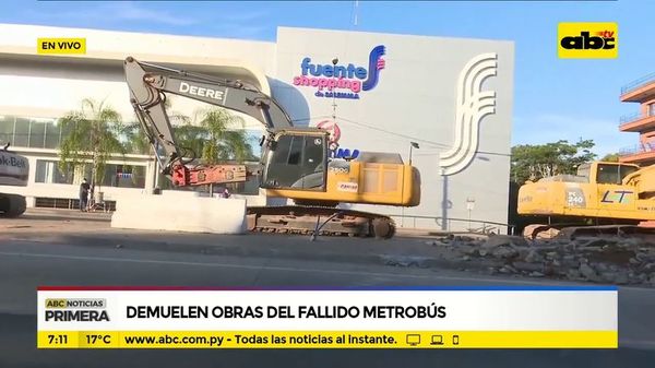 Demuelen obras del fallido Metrobús - ABC Noticias - ABC Color