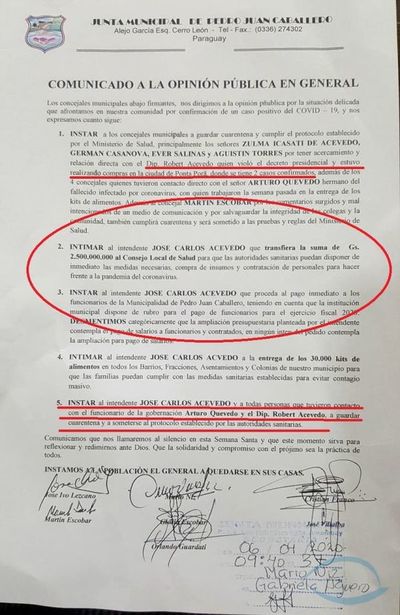 Si seguimos con el mismo Capitán, la Salud de Amambay, será un Titánic en un par de meses