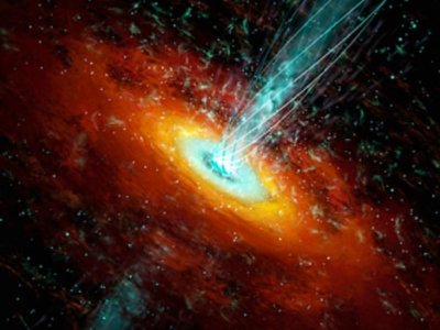 Observan el nacimiento de un blázar, formado por la fusión de 2 galaxias
