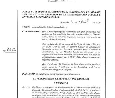 Declaran asueto el Miércoles Santo