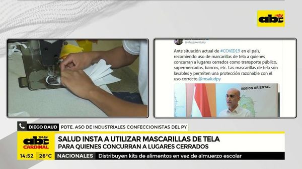 Salud insta a utilizar mascarillas de tela - ABC Noticias - ABC Color