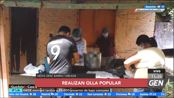 HOY / En el Barrio Tablada se organiza una olla popular para asistir a las familias más vulnerables de la zona.