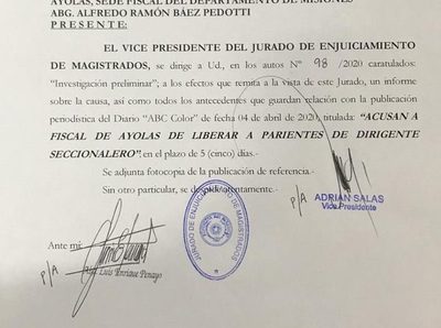 Fiscales que liberen a “amigos” serán enjuiciados