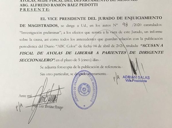 Fiscales que liberen a “amigos” serán enjuiciados