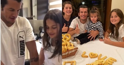 Nelson Haedo preparó chipa en compañía de sus hijos