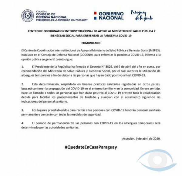 Gobierno dispone que pacientes con Covid-19 sean aislados en lugares especiales