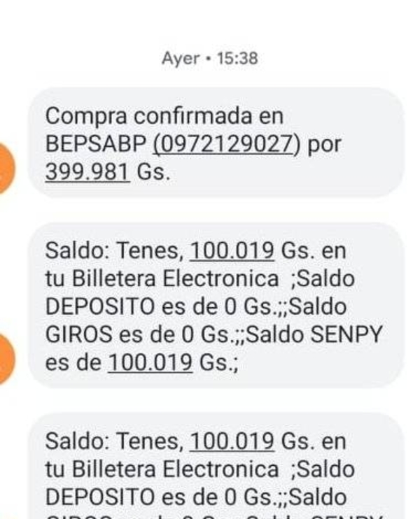 HOY / César Arturo Medina, denuncia que le vaciaron la billetera electrónica, donde recibió la asistencia de la SEN "Ñangareko"
