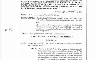 Modifican artículo sobre circulación y número de chapa