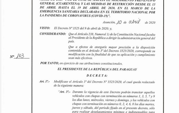 Modifican artículo sobre circulación y número de chapa