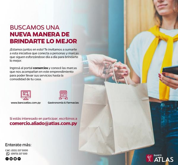 Banco Atlas habilita un catálogo online para que comercios ofrezcan servicios - Empresariales - ABC Color