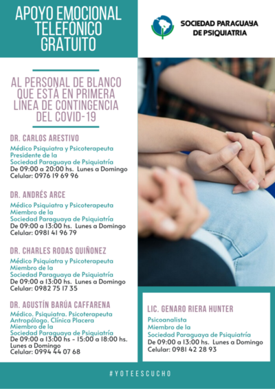 Sociedad Paraguaya de Psiquiatría habilita atención online a profesional médico - .::RADIO NACIONAL::.