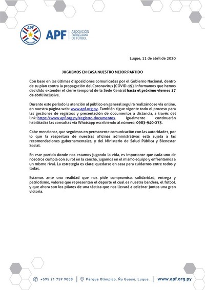 APF extiende cierre temporal de su Sede Central - .::RADIO NACIONAL::.