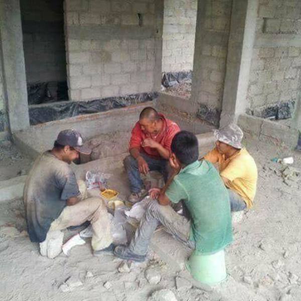 Tereré es suspendido para albañiles en obras civiles