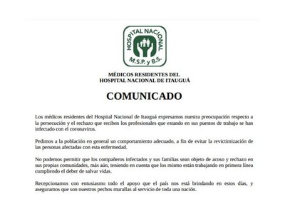 Médicos con coronavirus son acosados en sus barrios