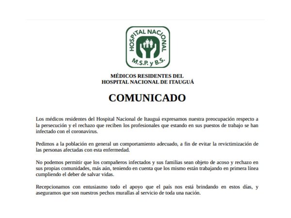 Médicos con coronavirus son acosados en sus barrios