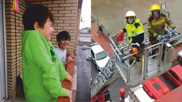 Bomberos españoles sorprenden a un niño paraguayo [VÍDEO]
