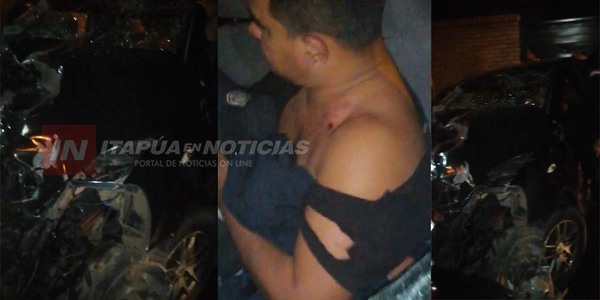 POLICÍA EN APARENTE ESTADO DE EBRIEDAD OCASIONA VIOLENTO ACCIDENTE EN LUQUE