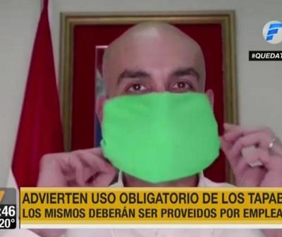 Advierten uso obligatorio de tapabocas en puestos laborales