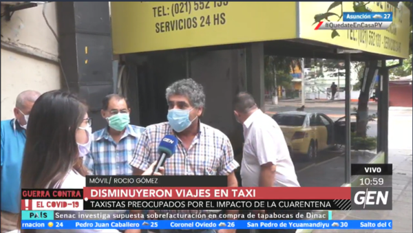 HOY / Taxistas de la zona de la Terminal de Ómnibus preocupados por escasez de clientes y falta de ingresos por la crisis del coronavirus