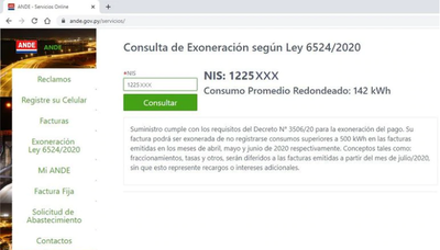 ANDE actualizará datos sobre exonerados