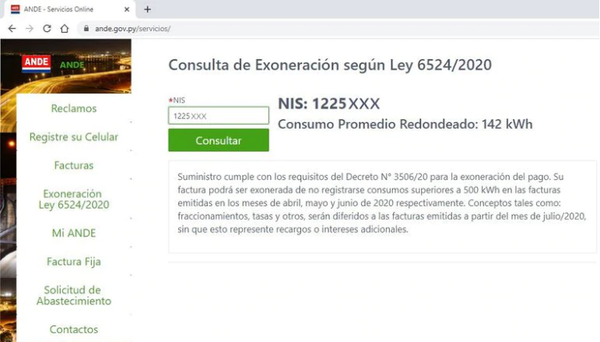 ANDE actualizará datos sobre exonerados