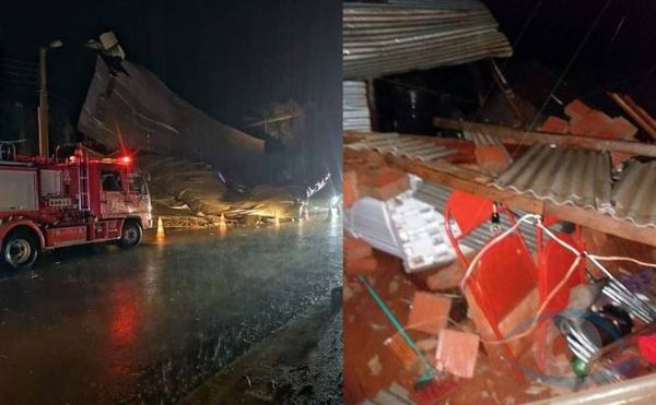 Fuerte temporal destechó casas en barrios periféricos de Pedro Juan