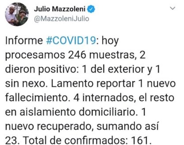 Mazzoleni anunció otra víctima fatal: van 8 ya | Crónica