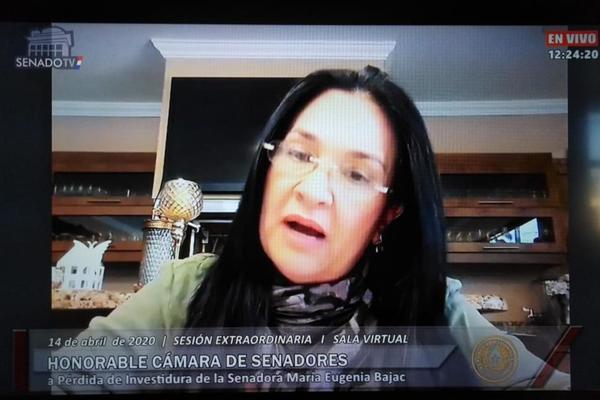'Era inadmisible seguir sosteniendo a Bajac en la Cámara', afirma senadora Arrúa