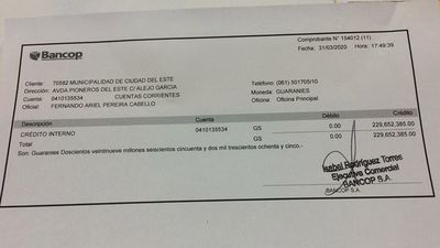 Municipalidad de CDE recibe 230 millones por intereses bancarios