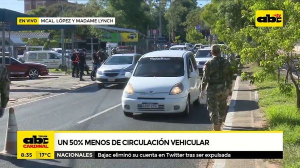 Un 50% menos de circulación vehicular - ABC Noticias - ABC Color