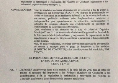 Prorrogan plazo para pago por registro de conducir