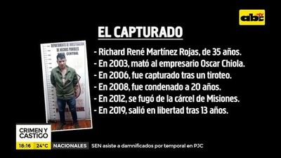 Detienen a líder de una banda de asaltantes - Crimen y castigo - ABC Color