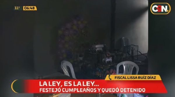 Festejan cumpleaños en Limpio y policía detiene al dueño de casa