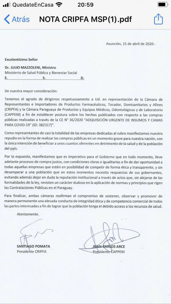COVID-19: Adjudicación poco transparente a empresas con dudosos antecedentes