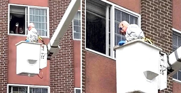 Abuelo usó una grúa para ver a su amada | Crónica