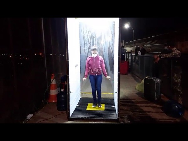 Instalan cabina de desinfección para paraguayos que ingresan por Puente de la Amistad