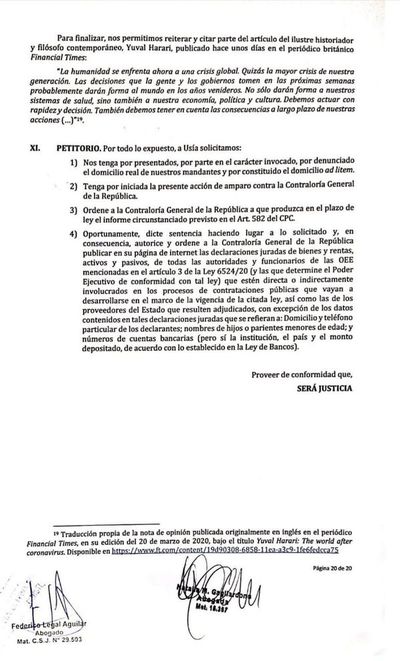 Piden que juez autorice publicación de declaraciones juradas - Nacionales - ABC Color