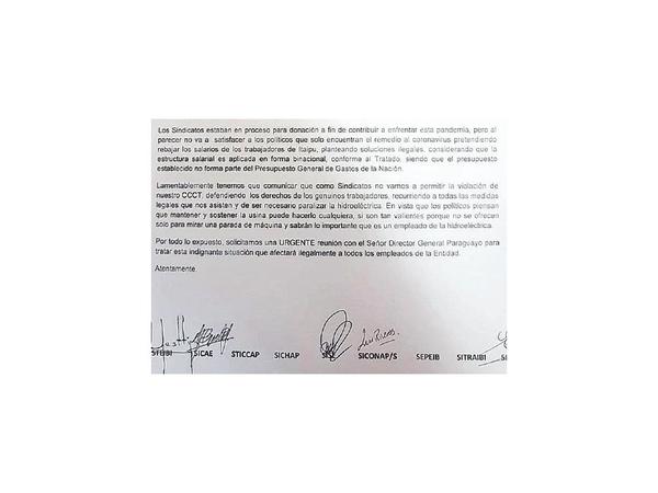 Admiten caso de sindicalistas de Itaipú y les citan a medidas