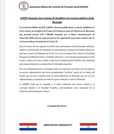 Médicos del IPS denuncian presunto desvío de recursos para capacitaciones - ADN Paraguayo