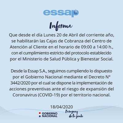 ESSAP habilitará cajas de cobranzas en el Centro de Atención a Clientes - .::RADIO NACIONAL::.