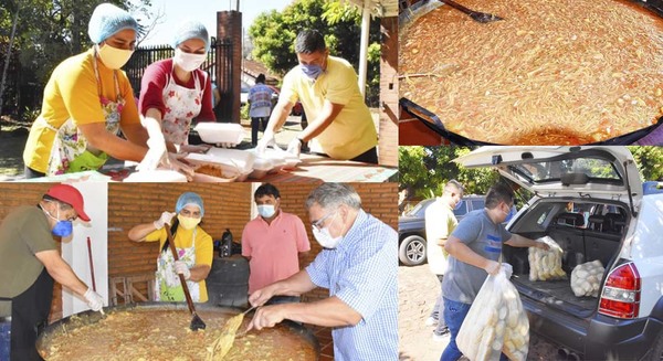 FLÍA. CUENCA SERVÍAN OFRECIÓ OLLA POPULAR EN B° KENNEDY.