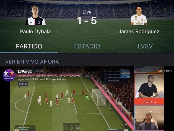 James derrota a Dybala y se queda con el título del torneo virtual solidario