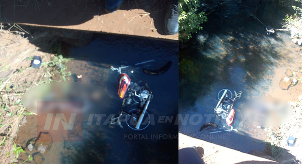 NVA. ALBORADA: MOTOCICLISTA CAYÓ AL ARROYO Y MURIÓ.