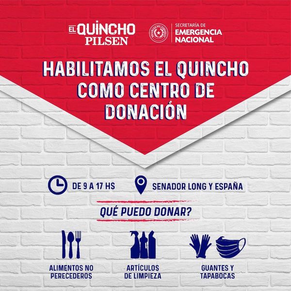 Pilsen habilita el Quincho como centro de donación